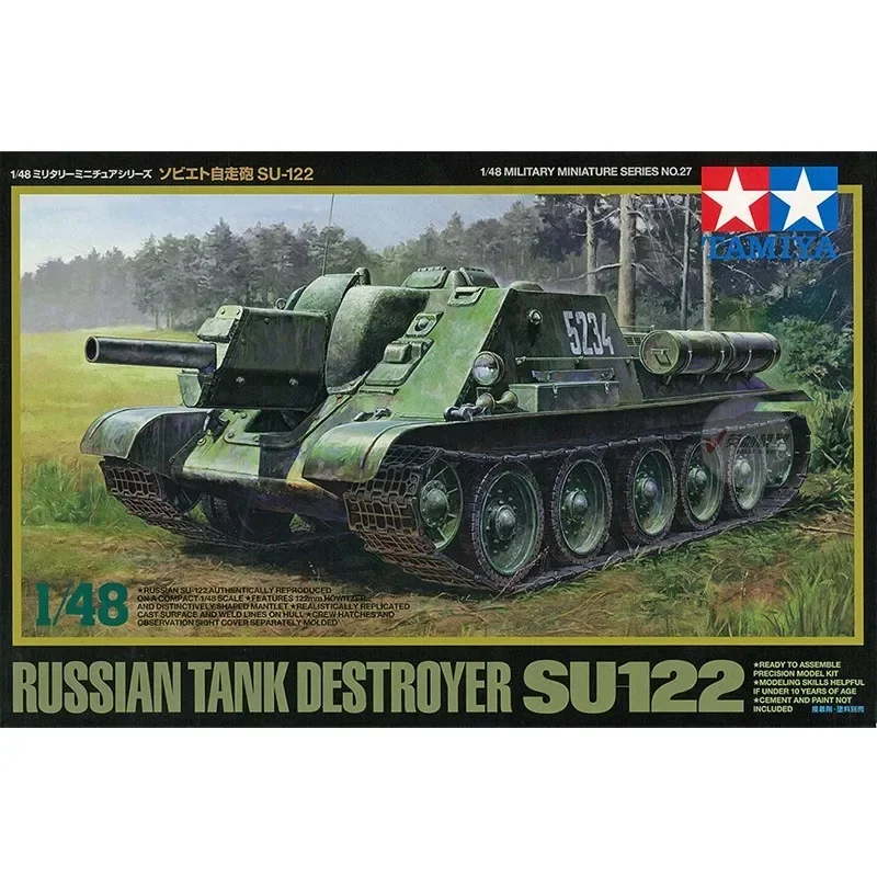 

Tamiya 32527 Assembly Tank Model 1/48 Scale Russian Tank Destroyer SU122 Model Building Kits for Military Model Hobby DIY