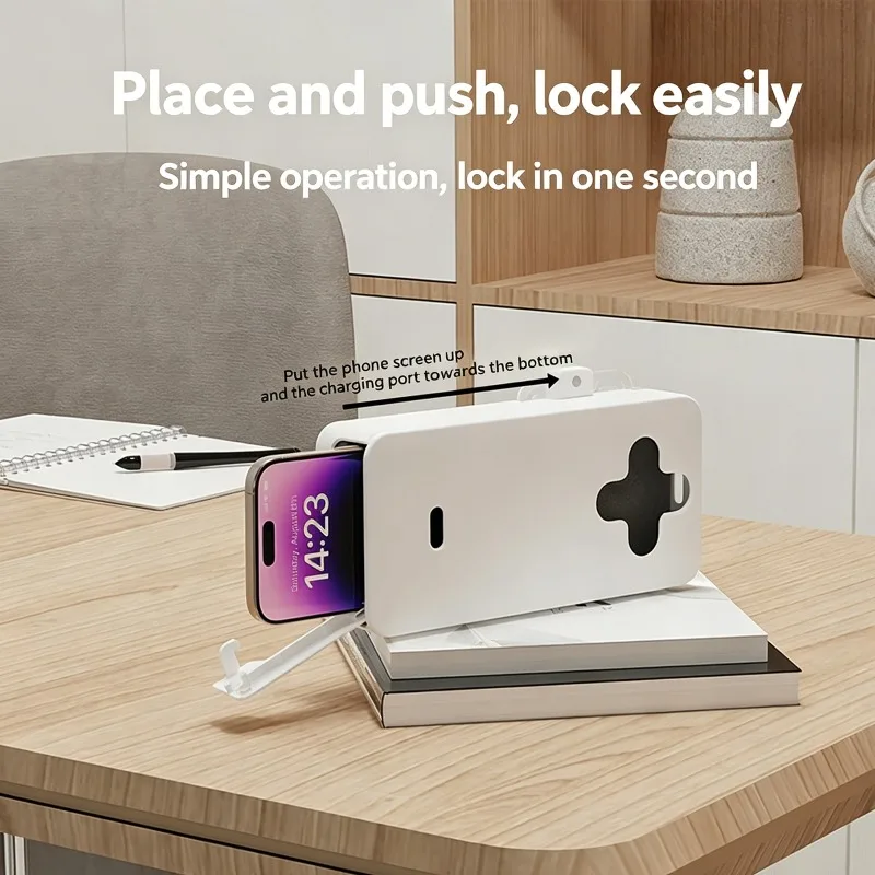 Multi-functional Timing Electronic Discipline Storage Box Mobile Phone Self-Discipline Device with Display Screen DIY Memo Pad