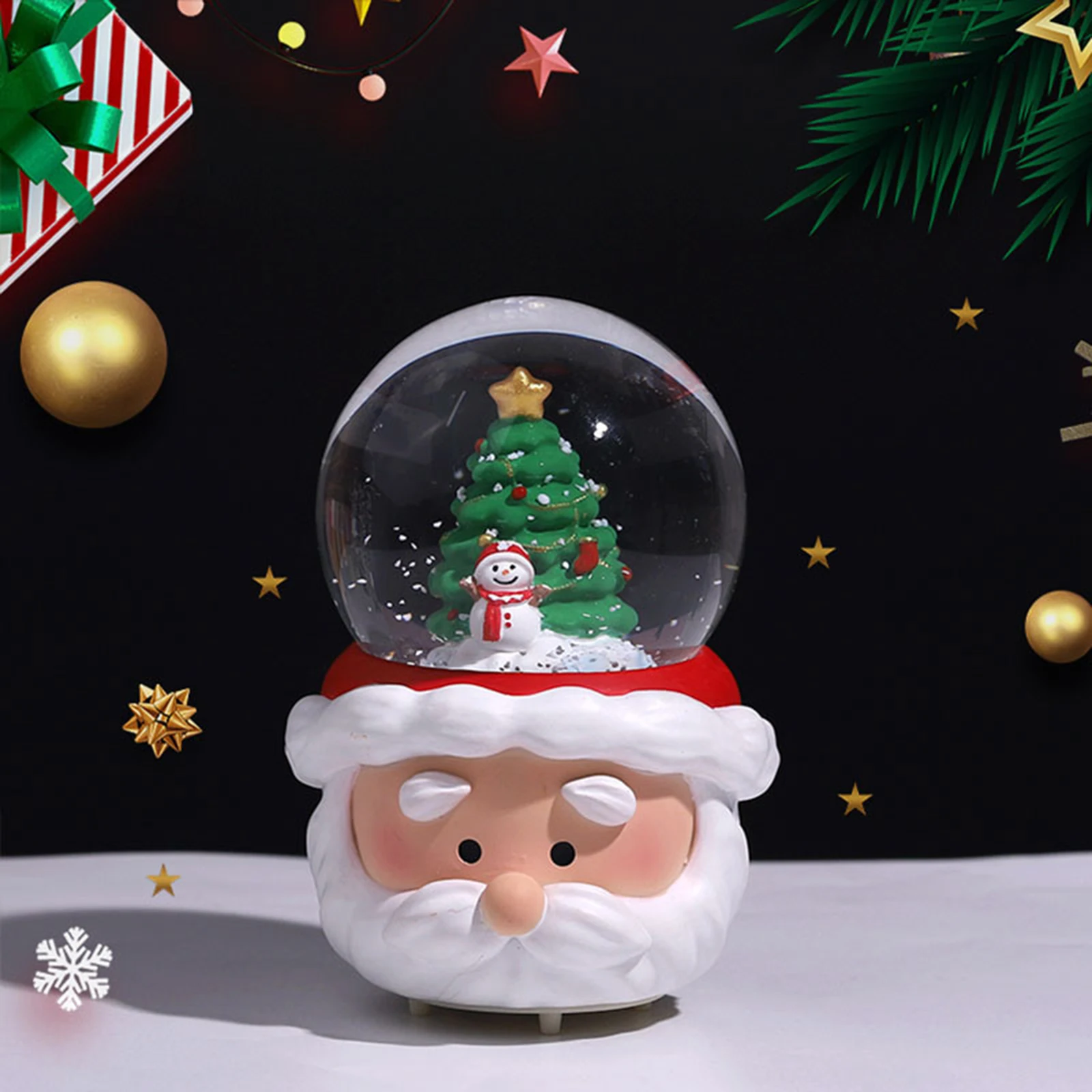 Christmas Snow Globe Ornament Create Christmas Atmosphere Resin Balls for Holiday Home Party Night