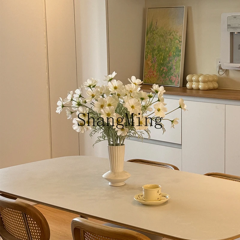 

DHY simulated flower plant decoration desktop ornament display daisy fake vase floral arrangement