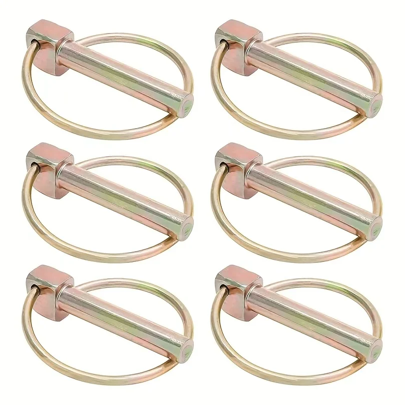 6-Pack Tractor Pins, Circular O-Shaped Pins, Towing Positioning Pins, Quick-Release Pins