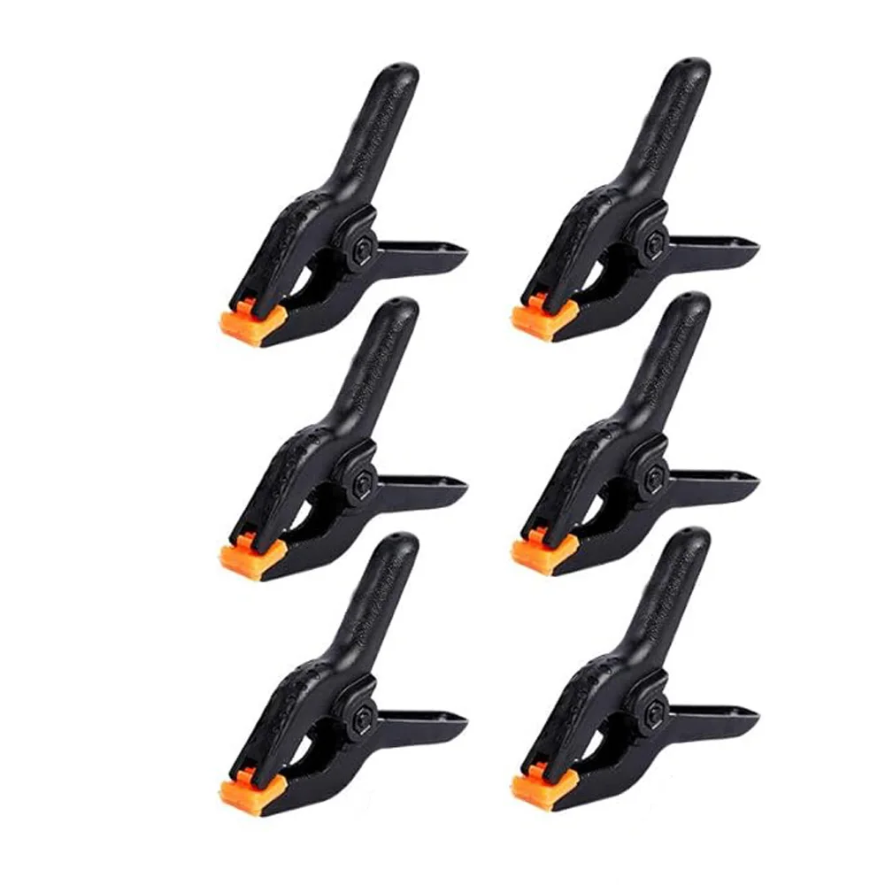 6pcs 3 inch Heavy DutyPlastic Spring Clamps,Canvas paper painted screen clip, Photography Tool Background clip，Woodworking Clamp