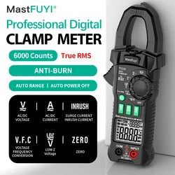 MASTFUYI Professional Digital Clamp Meter, DC AC Voltage Current, Inrush Current, LOWz, VFC Tester, True RMS Clamp Multimeter