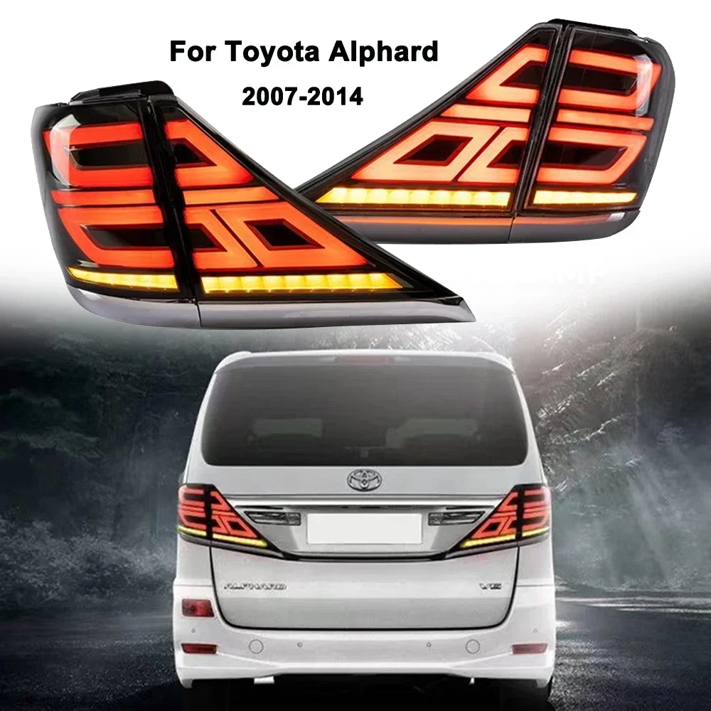 2X Car LED TailLights Assembly For Toyota Alphard Alfa 2007 08 09 10 11 12 13 14 Brake Light With Turning Signal Light Tail Lamp