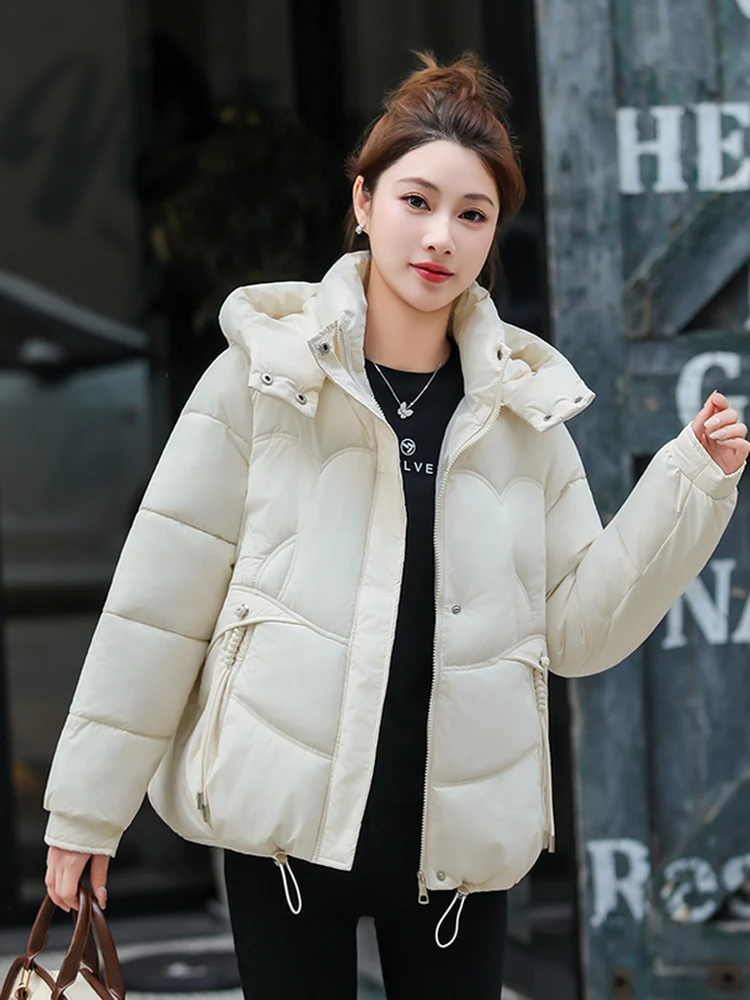 

Women's Cotton Jaet with Detachable Hat Cartoon Rabbit Design Thiened ort Sle Korean Loose Outerwear Winter 2025 New ...