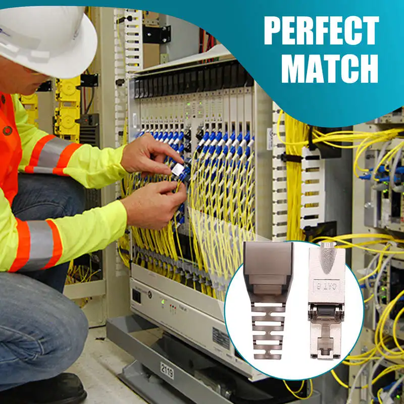 Promotion! 8Pcs Tool-Free Shielded RJ45 Cat 7 Termination Plug Cat7 Plug / Cat7 Connector Connectors Modular 23/24AWG