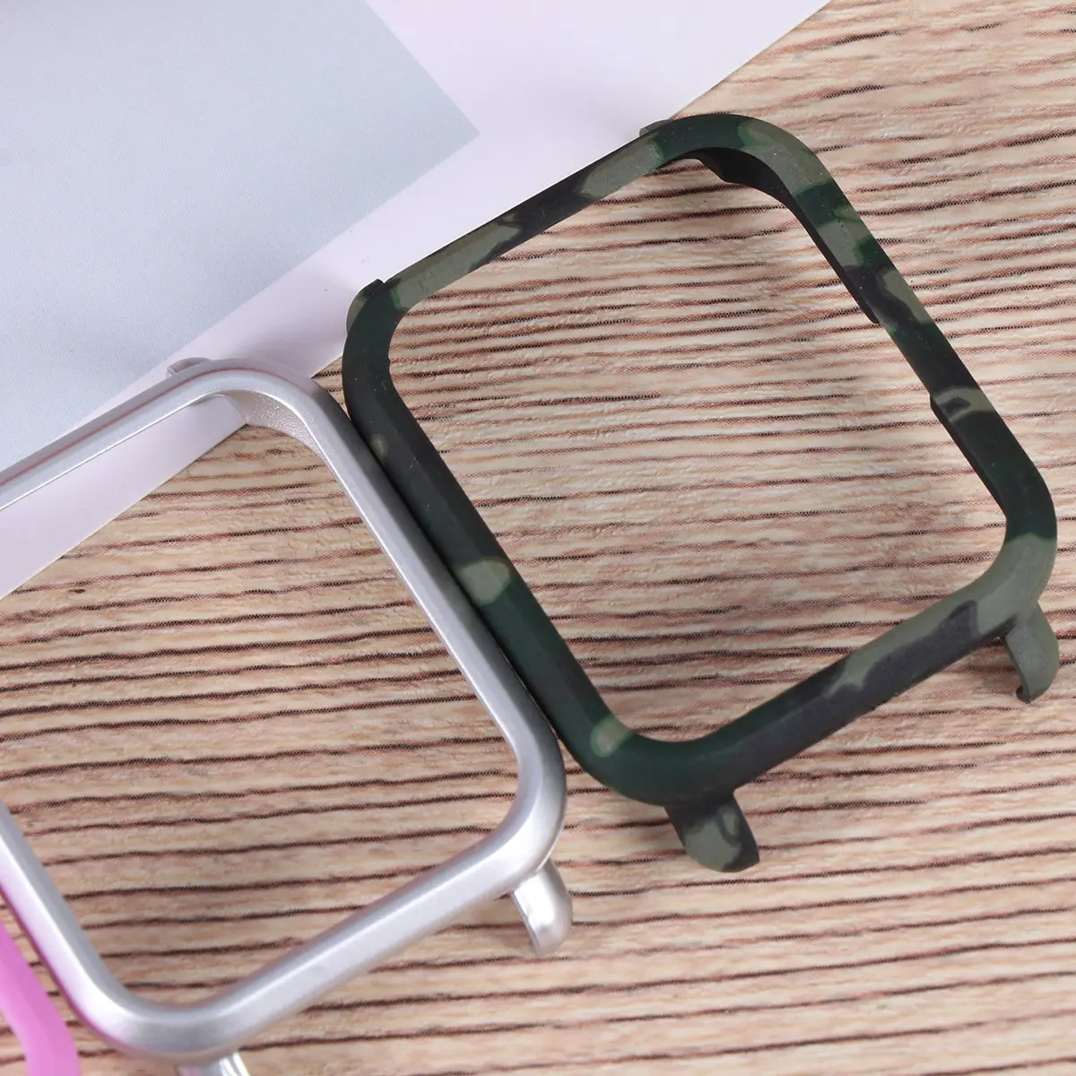 3Pcs Watch Case Protective Shell Tpu Lightweight Cover for Dark Purple Silver Camouflage Green Full Edge Protection