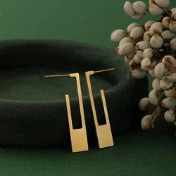 Kinitial Rectangle Earring Art Deco Earrings Modern Rectangle Bar Earrings Modern Trendy Jewelry For Women