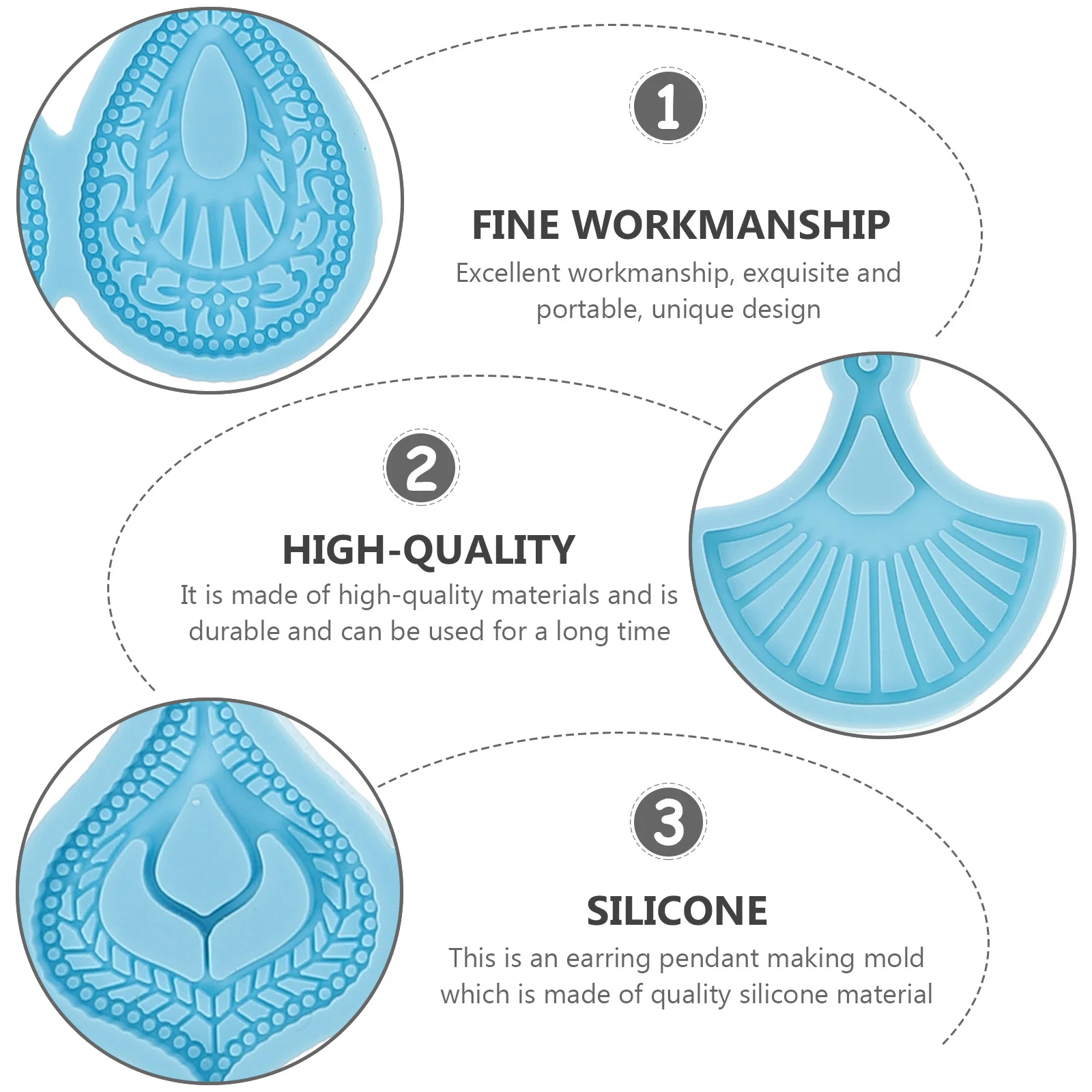 

5Pcs Silicone Earring Pendant Mold Flexible DIY Craft Mold for Jewelry Making Epoxy Art Projects Pendant DIY Casting Kit