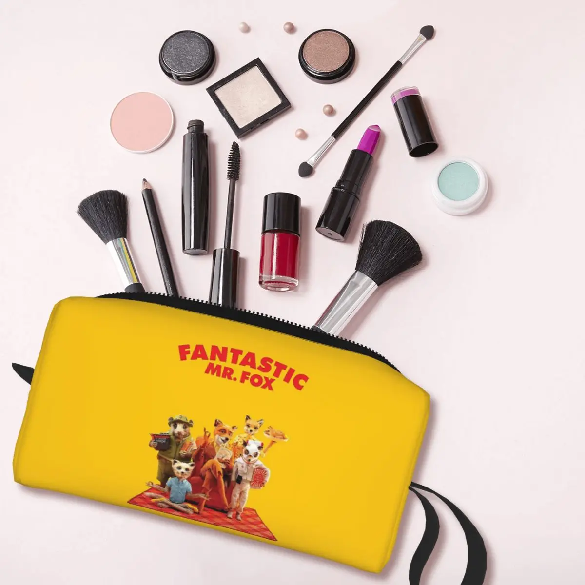 Fantastic Mr Fox Movie Poster Makeup Bag Cosmetic Organizer Toiletry Cosmetic Bag for Women Beauty Travel Pencil Case
