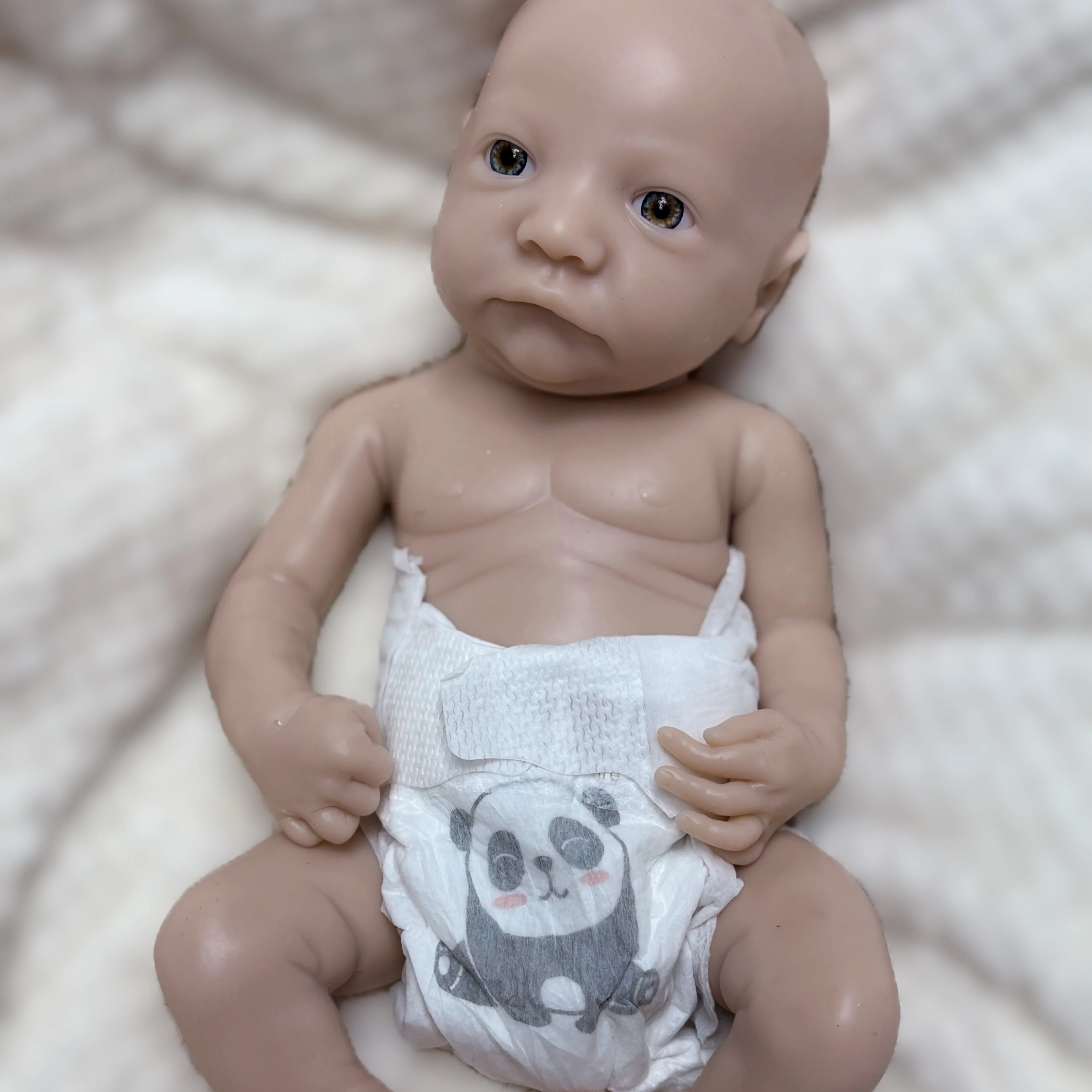 New 17 Inch Lifelike a white embryo silicone Reborn Boy doll For Children Birthday‘s Gifts Handmade soft to touch Baby