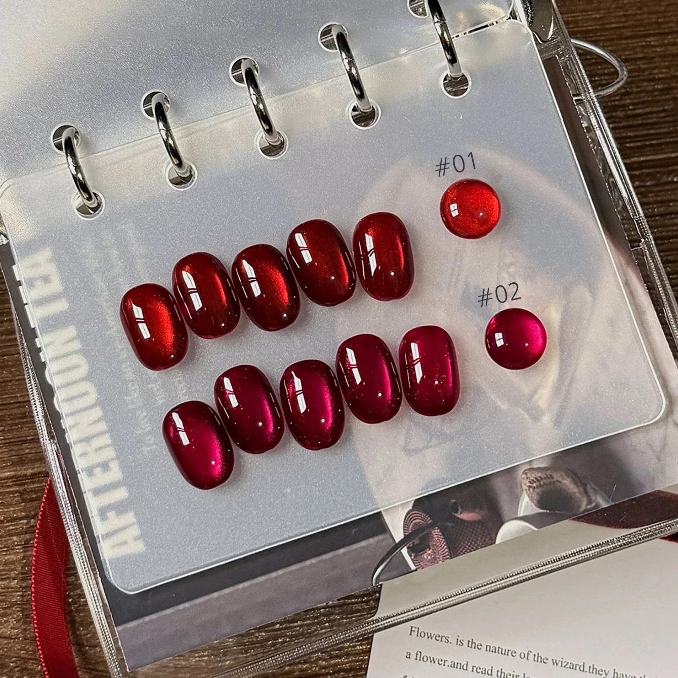 MIANEL 10ML Rote Nägel Resong Rot Katzenauge Gel-Nagellack 2026 Neuer Stil Weinrot Glasperlen Magnetischer Katzenauge-Nagellack