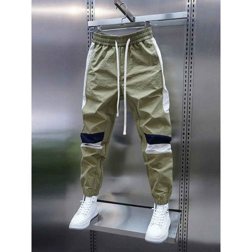 

Men's Spring Summer New Sle Color Blo Casual Pants Loose Waist Cargo Pants Faionable Harlan Trousers Youth Active Sle