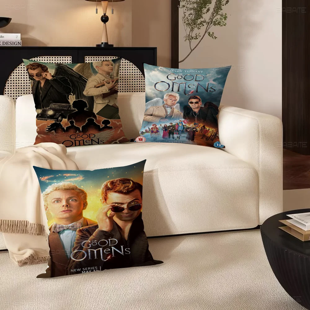 

Series Show Good Omens Pillow Anime Pillow Sofa Bed Head Pillow Cover Cushion Cover 45x45 Cm Fashion