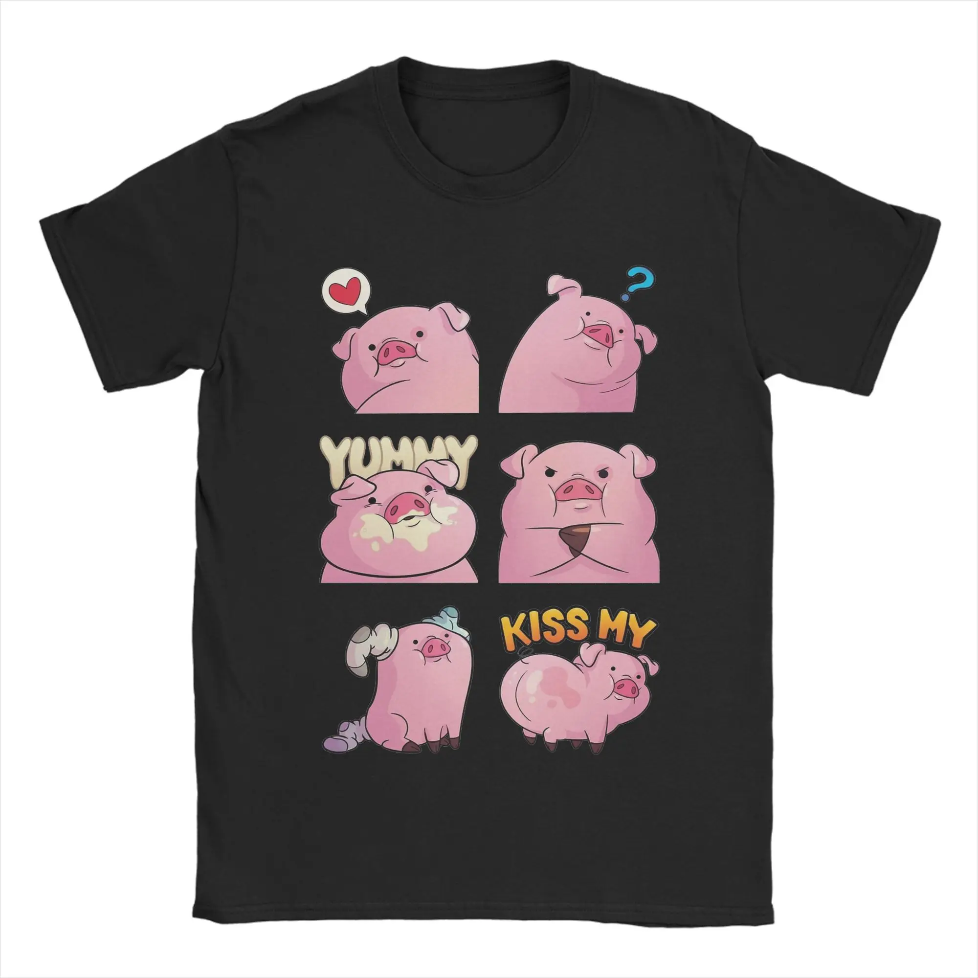 

Gravity Falls Waddles the Pig T Shirt Men's Cotton Casual T-Shirt Crew Neck Tee Shirt Short Sleeve Clothes Plus Size