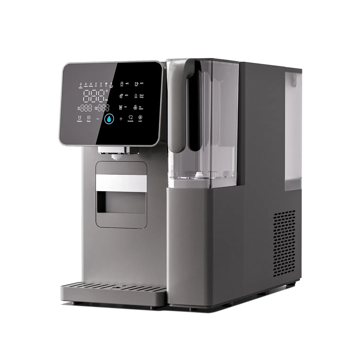 Hot & Cold & Ice Cube Countertop Reverse Osmosis System TDS Filter Hotel & Household Use Electric Portable Plug-and-Play 100GPD