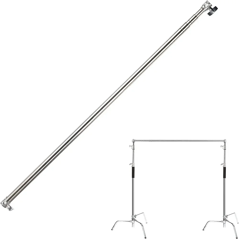 Selens Adjustable Backdrop Stand Horizontal Bar Stainless Steel Telescopic Crossbar Max Length 3M For Photography C Stand Tripod