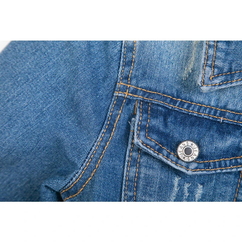 Women Denim Jackets Spring Summer Three Quarter Sleeve Short Jean Jacket Fashion Female Pockets Slim Outerwear