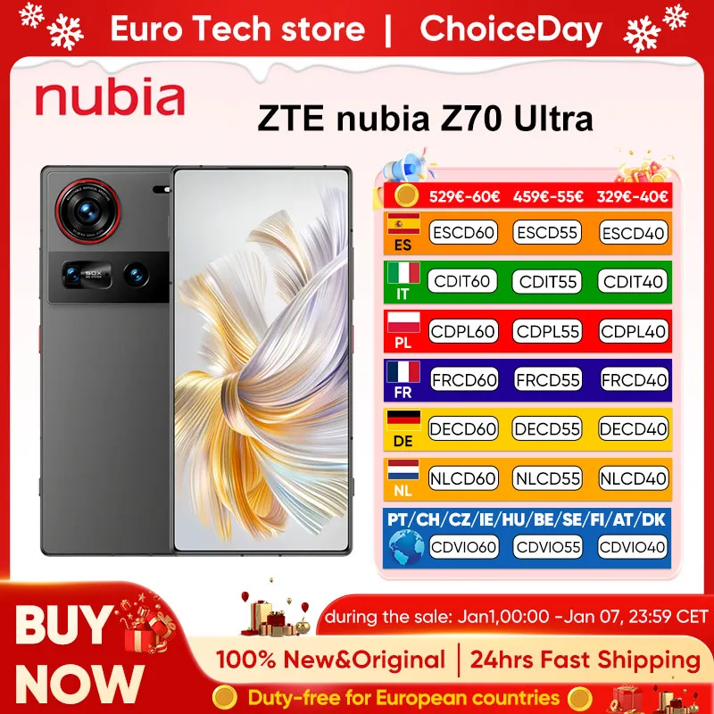 Nubia Z70 Ultra Smartphone 5G 6.85 ''144Hz caméra à affichage complet 6150mAh batterie IP68 étanche NFC Version mondiale 100% nouveau Nubia Z70 Ultra Smartphone 5G 6.85 ''144Hz caméra à affichage complet 6150mAh batterie IP68 étanche NFC Version mondiale 100% nouveau