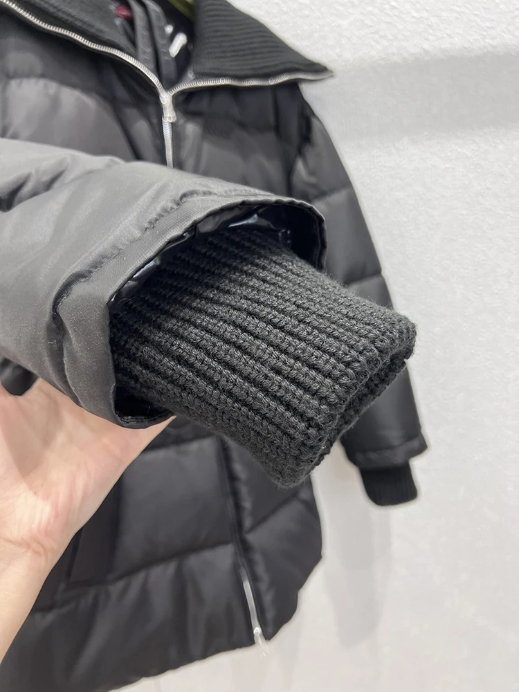 SVORYXIU شتاء جديد نمط عادية بدوره إلى أسفل طوق الرباط الأسود أسفل سترة المرأة موضة سميكة الدافئة أسفل سترة