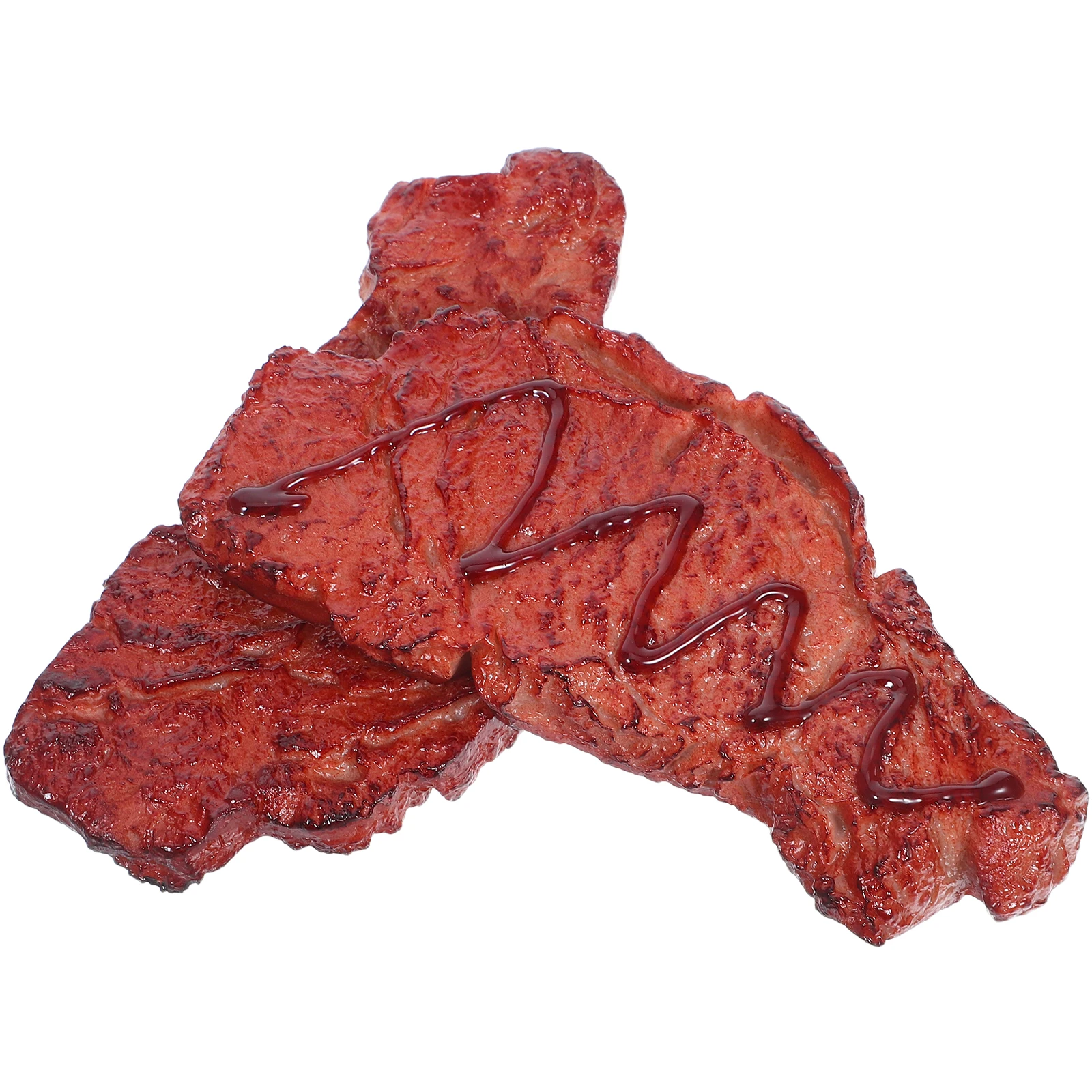 

2 Pcs Simulation Steak Decorative Beef Block Toy Artificial Meat Ornament Pvc Display Fake
