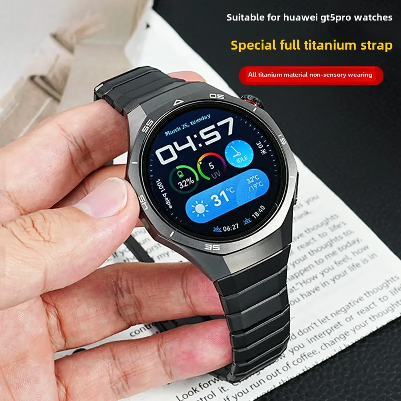 

Original No Gaps Luxury Titanium Strap For Huawei Gt 5 Pro Quick Metal Men Smartwatch Band Bracelet Huawei Gt5 Pro Watch Strap