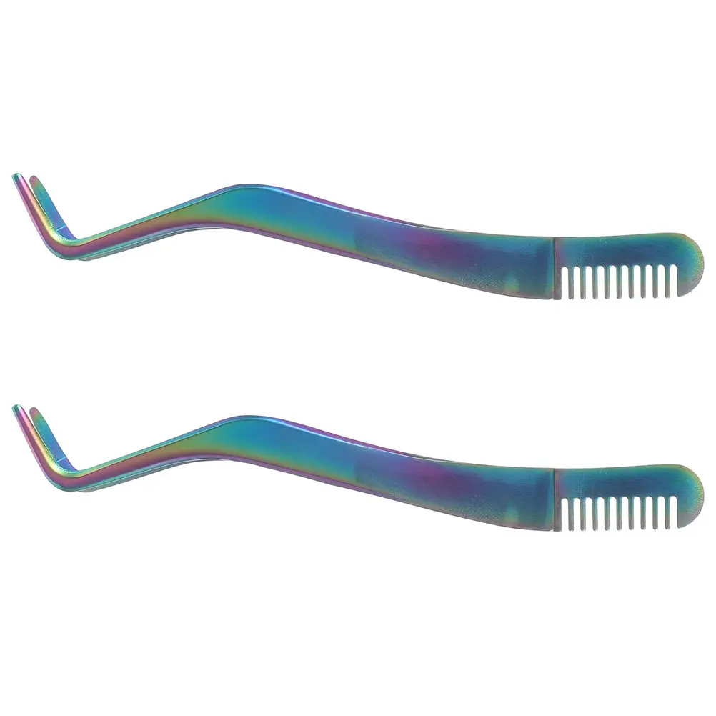 

2Pcs Makeup Eyelash Tweezers Professional Lash Applicator Tool Lightweight Portable Small Eyelash Tool for Clipping Attaching