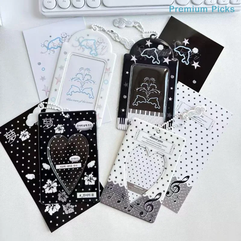 portableKpop Idol Heart Shaped Photocard Holder with Keychain Collectible Album Cute Gift for Music Lovers