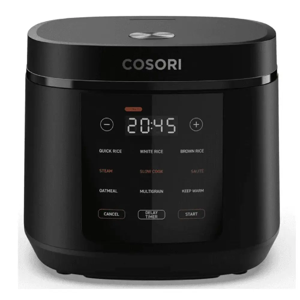 

5.0-Quart Rice Cooker and Slow Cooker with 9 Cooking Functions Touch Control Measuring Cup with Handle