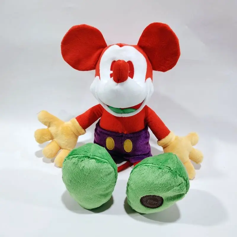 디즈니 45cm 크리스마스 색상 미키 마우스 인형 봉제 인형 특별 버전 미키 봉제 인형 인형 어린이를위한 생일 선물