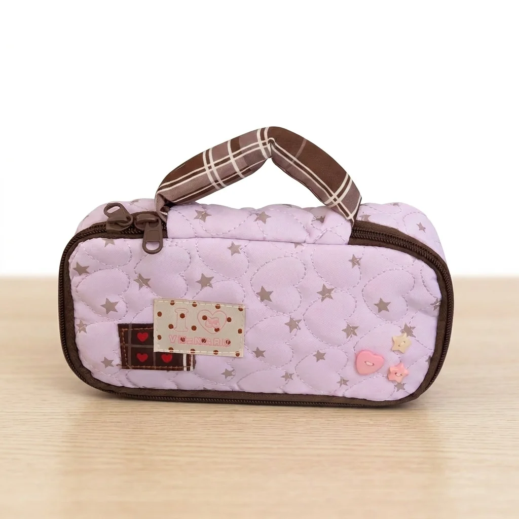 Korean Style Stars Pencil Case School Stationery Organizer Cute Portable Large Capacity Pouch School Students Durable Pencil Bag