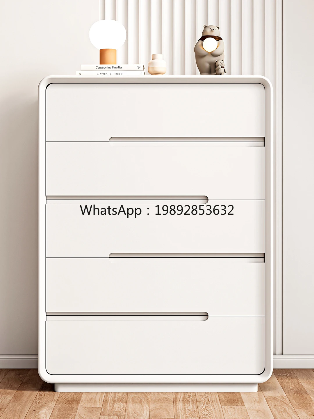 YFY Italian Minimalist Solid Wood Five-Drawer Chest Simple Modern Four-Drawer Chest for Living Room and Bedroom