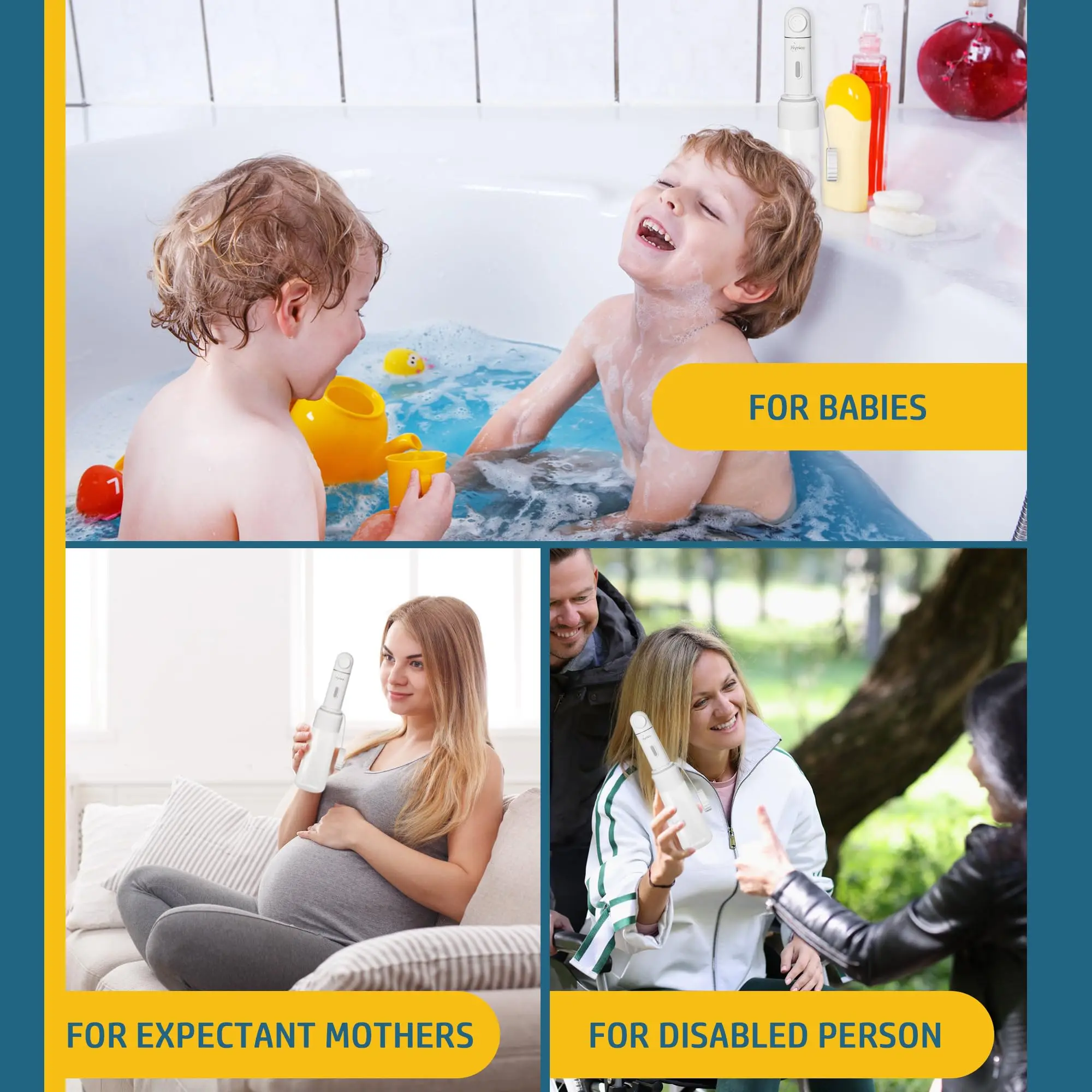 بيديت محمول للسفر USB-C قابل لإعادة الشحن يده بخاخ الضغط العالي 400 مللي يده الكهربائية المحمولة بيديت للنساء #6