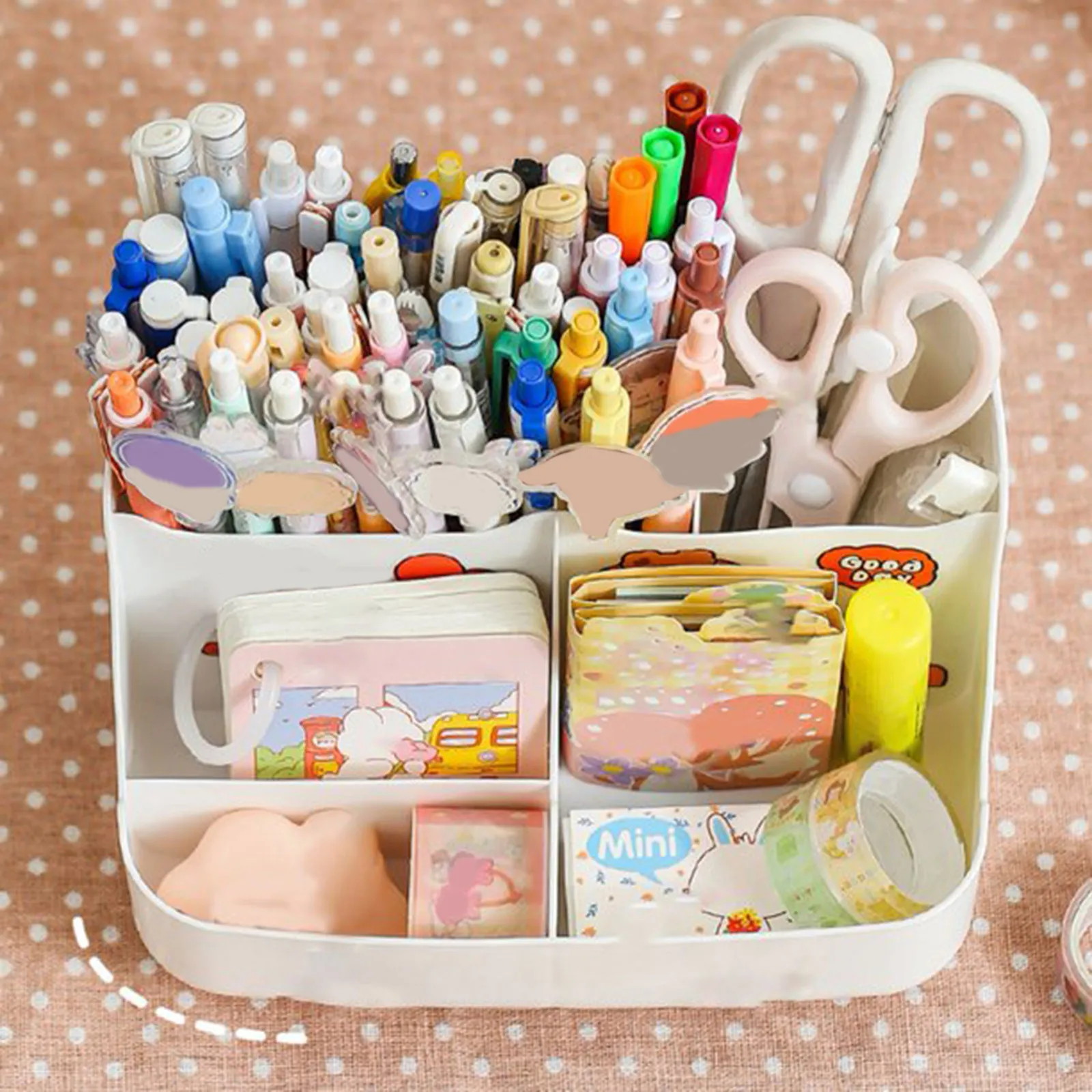 Cute Vertical Pen Organizer Desk Organizer Pen Holder Stationery Storage Tray Bins for Organization Closet Fabric Storage Bags