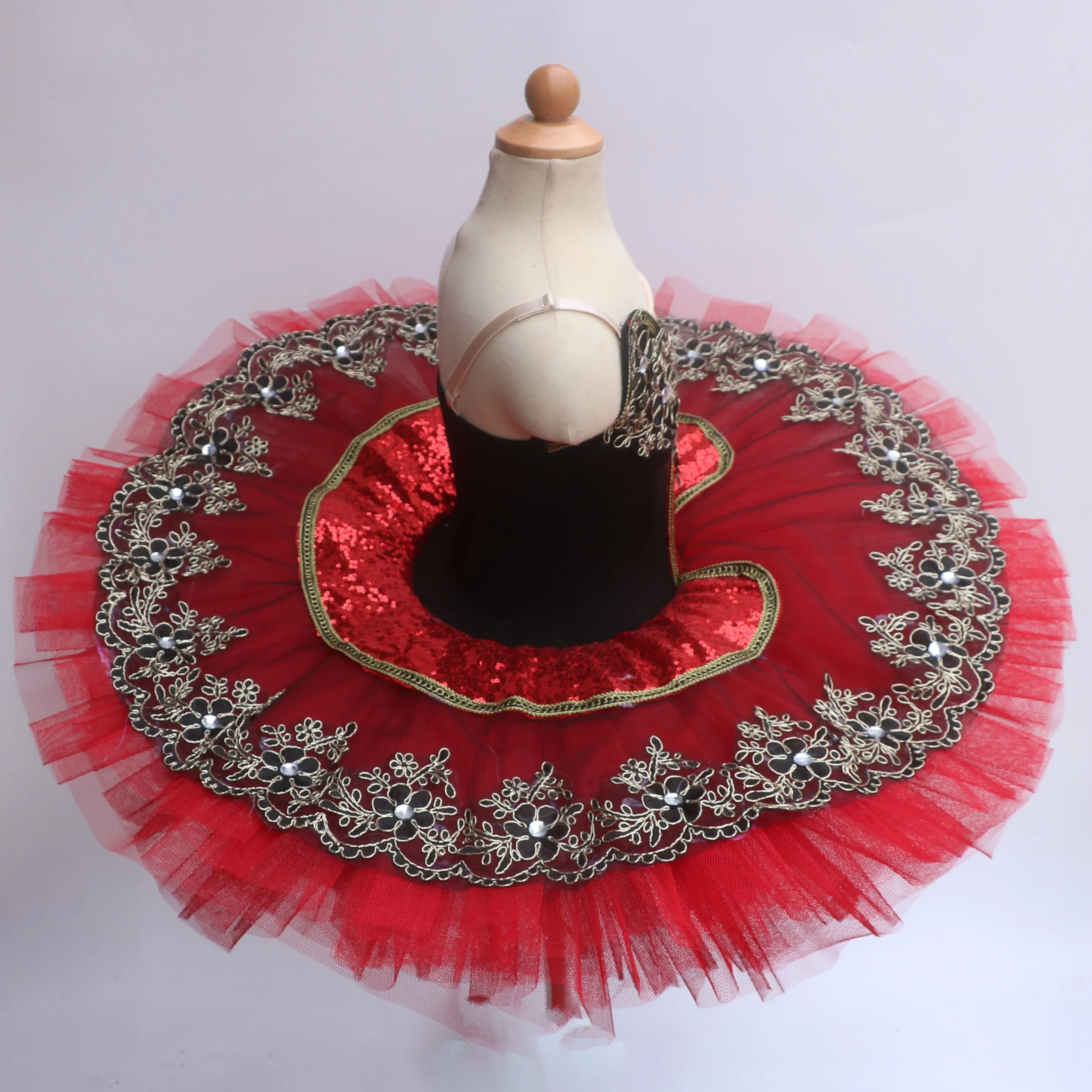 Vestidos de Ballet para adultos y niños, tutú de bailarina de Lago de los Cisnes, vestido de baile de salón, tutú de Ballet profesional rojo