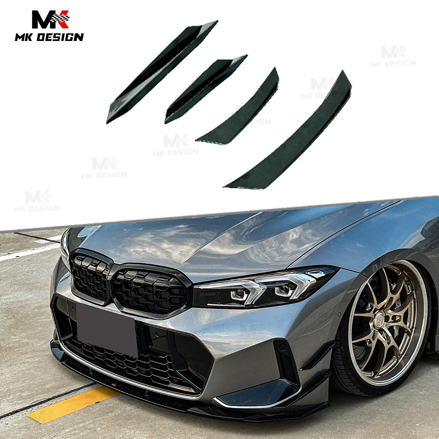 

VTEN Style Front Bumper Side Splitters for BMW G20 G28 LCI 2023+ Gloss Black Front Splitters Side Canards Fins Car Accessories