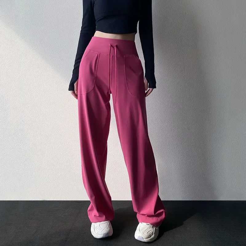 Yoga Wide Leg Pants for Women, New Straight Leg High Waisted and Loose Fit, Slimming and Floor Hugging Casual Sports Pants