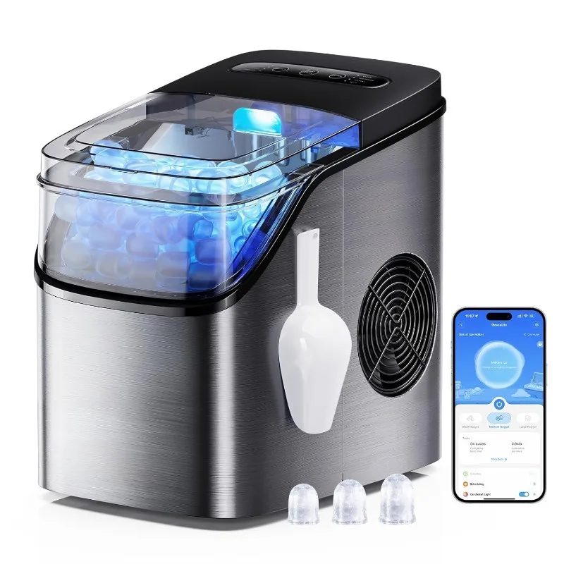 Ice Maker Countertop Portable Ice Maker with Voice Control Self Cleaning Silent Easy To Store Versatile Comfortable and Durable