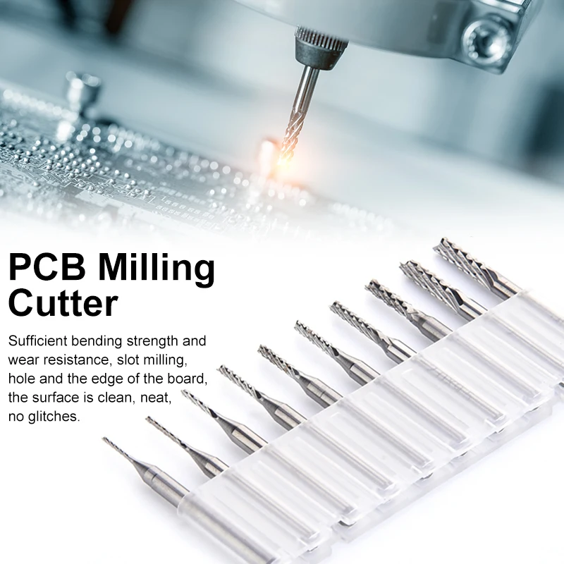 XCAN – fraises CNC en carbure de tungstène, 0.8mm, 0.9mm, 1.0mm, 1.1mm, 1.2mm, pour PCB
