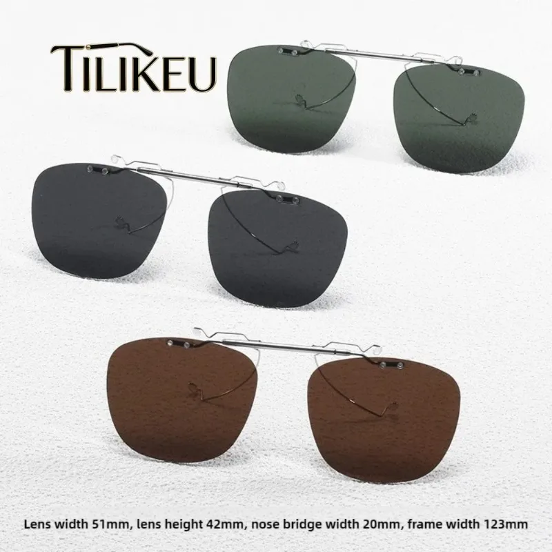 New Universal Flip Cover Clip on Polarized Sunglasses Clip Hanging Square Ultralight Driving Fishing Shades UV400 TAC Lenses