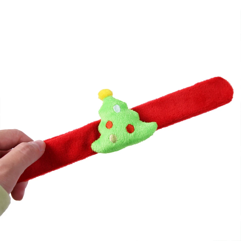 

8pcs Christmas Snap Bracelet Santa Hat Snowman Design Wristband Patting Hand Band Elk Slap Bracelet Party Favor Funny Gift
