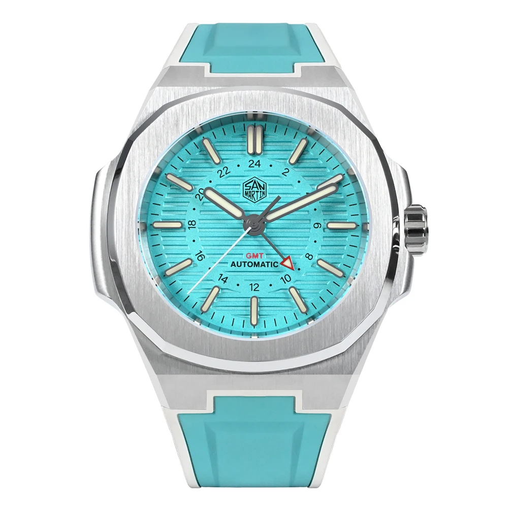 San Martin 43mm Automatische Mechanische Armbanduhren Für Männer GMT Uhr 6460 Luxus 10Bar Leucht Relogio Masculino BGW-9 SN0075C