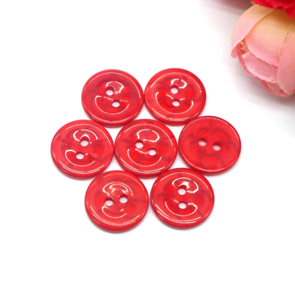 14mm 50PCs Resin Sewing Buttons Scrapbooking Round Red 2 Holes Costura Botones bottoni botoes CB0058 diy buttons for crafts