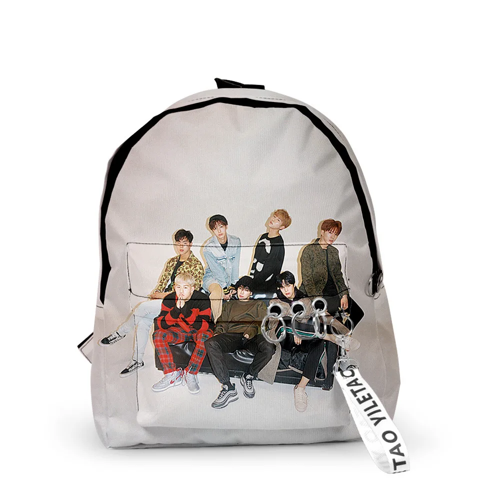 Classic Popular Funny MONSTA X Backpacks Boys/Girls pupil School Bags 3D Print Keychains Oxford Waterproof Cute Small Backpacks