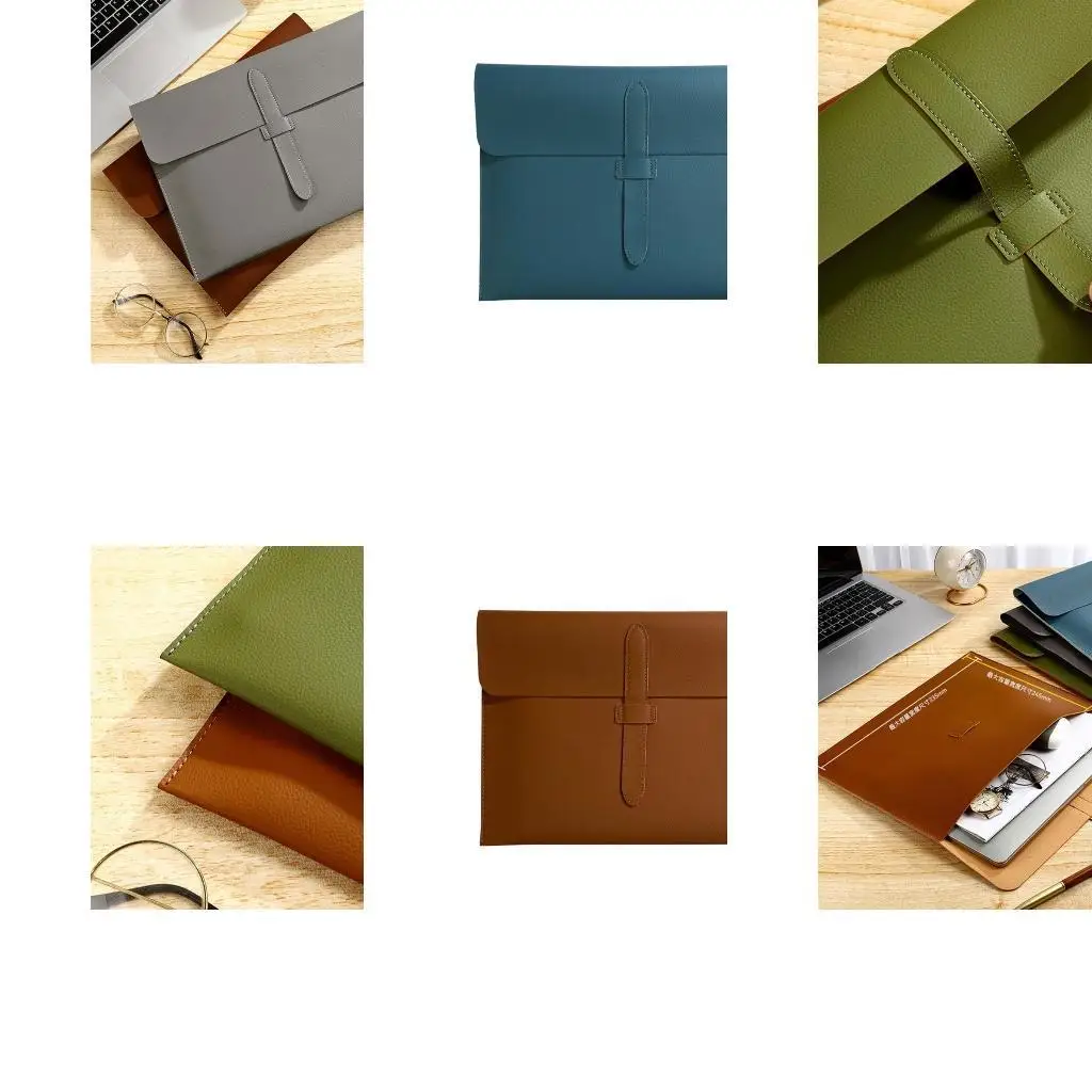 

Business Leather Folder File Organiser Pouches with Secure Closure Letter Size Document Carrying Case for Travel Office D2RC