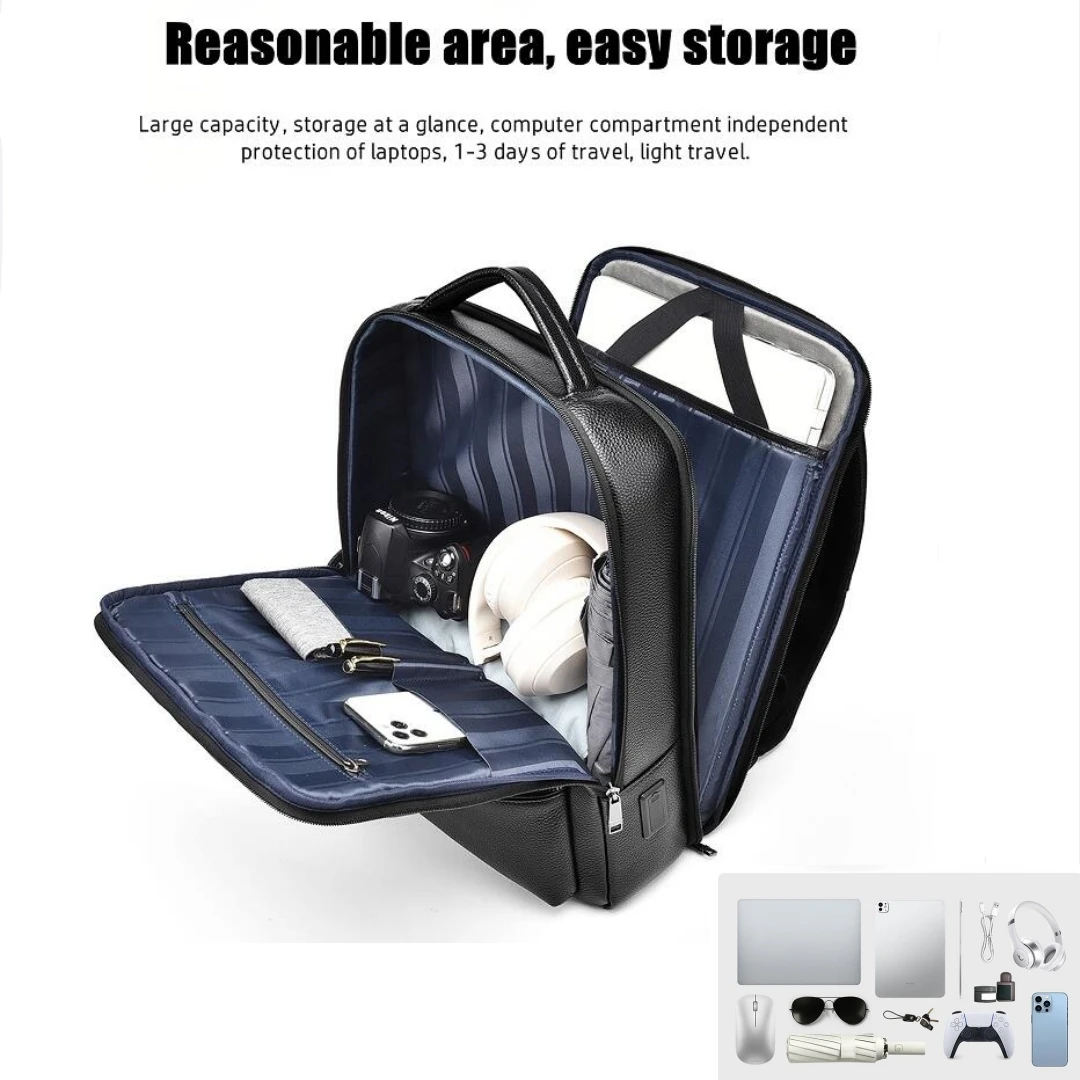 JEEP BULUO Mode Männer echtes leder rucksack business casual echtes kuh leder hohe qualität 15,6 zoll laptop reise rucksack