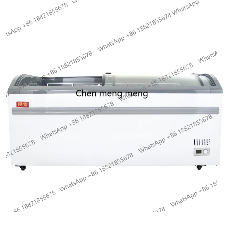 

Commercial large-capacity island cabinet transparent glass horizontal fresh-keeping and freezing dual-purpose refrigerator
