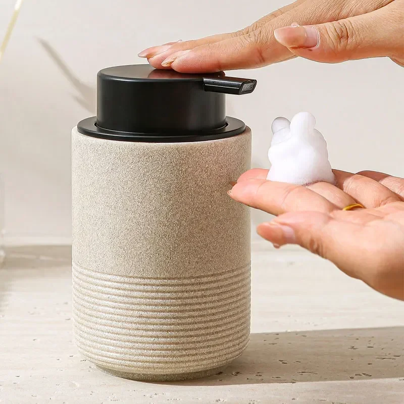 Soap dispenser luxury sandstone foam press bottle bubbler sub bottle gel hand sanitizer dispenser bathroom accessories