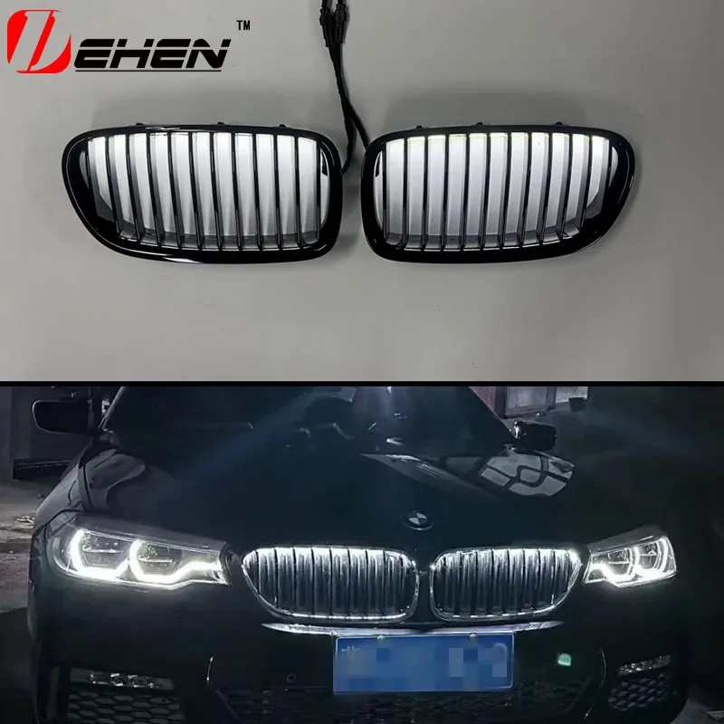 

Для BMW 5 серии F10 F11 F18 2010-2017 светящаяся центральная сетка модифицированное кольцо передней решетки светодиодный сетчатый светильник