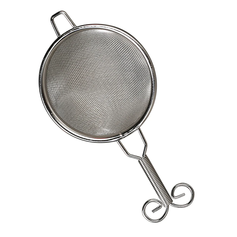 

Tea Strainer Stainless Steel Infuser Loose Leaf Accessories Fine Mesh Strainers Handle Funnel Silver Color Kitchen Bar Tools